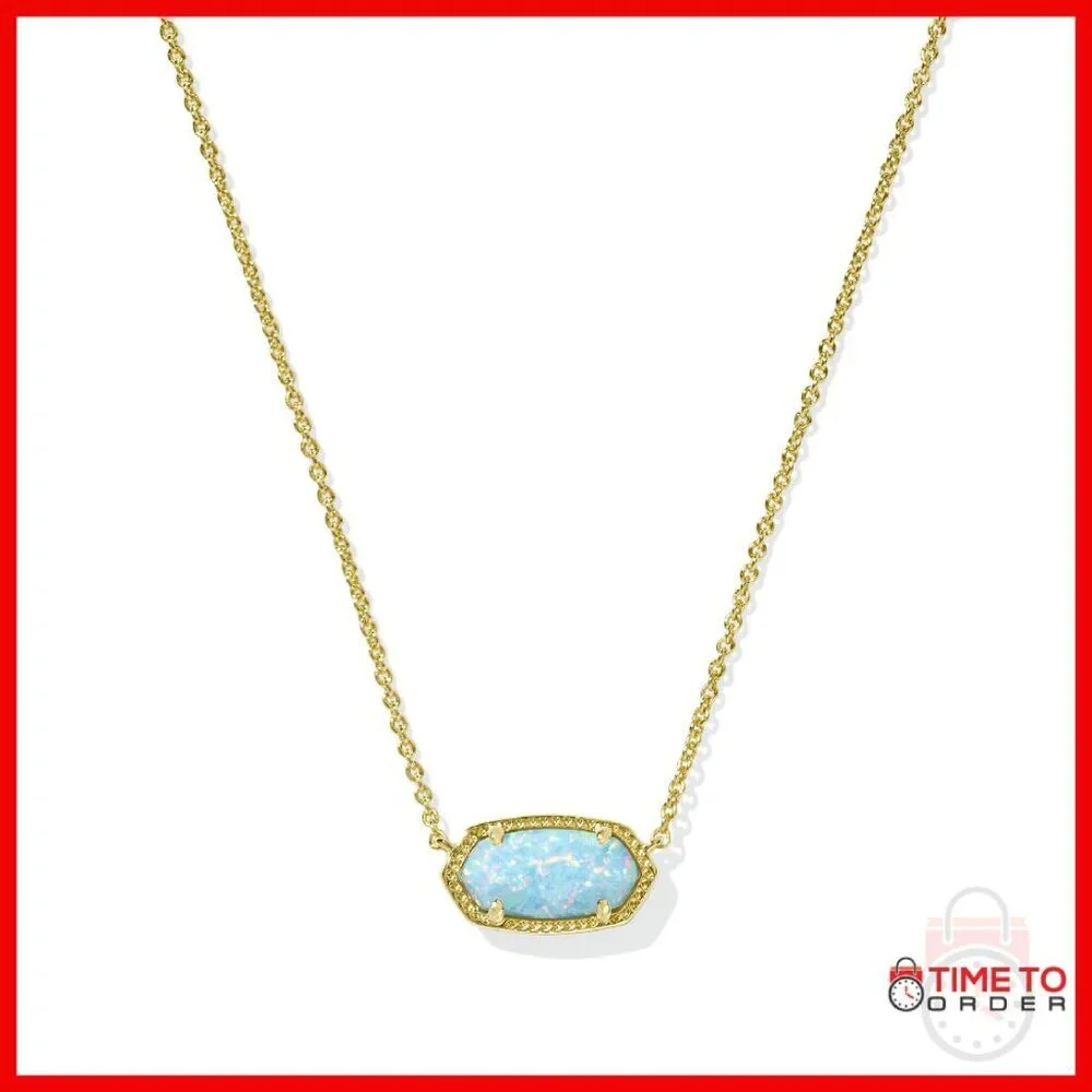 Gold Plated Oval Pendant Necklace with 15